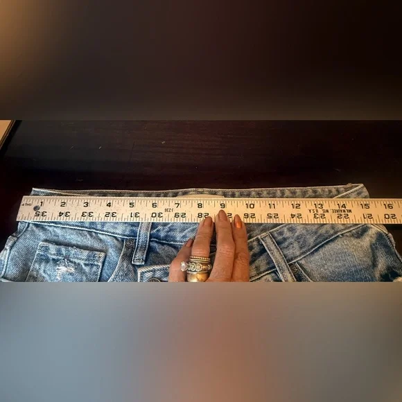 Hidden Los Angeles Denim Asymmetrical Skirt with Frayed Hem EUC sz M no stretch. - Picture 8 of 9